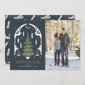 Cartes Pour Fêtes Annuelles Arbre HARRY POTTER™ - Bonne Année - Photo (Devant / Derrière)