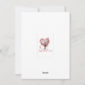 Cartes Pour Fêtes Annuelles Arbre heureuse Sainte-Valentin en forme de rouge (Dos)