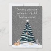 Cartes Pour Fêtes Annuelles Arbre Moderne, Entouré d'Amis de la Forêt (Devant)