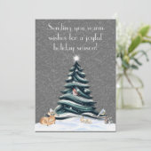 Cartes Pour Fêtes Annuelles Arbre Moderne, Entouré d'Amis de la Forêt (Debout devant)