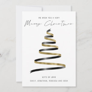 Cartes Pour Fêtes Annuelles Arbre Noir Or 2026 Calendrier Joyeux Noël