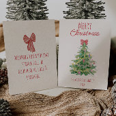 Cartes Pour Fêtes Annuelles Arbre noir rouge vert de Noël sans photo