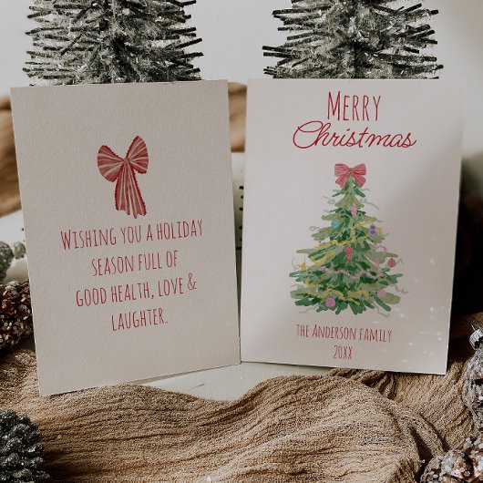 Cartes Pour Fêtes Annuelles Arbre noir rouge vert de Noël sans photo