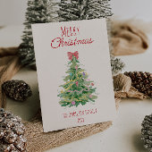 Cartes Pour Fêtes Annuelles Arbre noir rouge vert de Noël sans photo