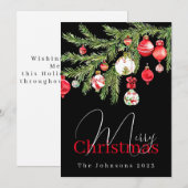 Cartes Pour Fêtes Annuelles Arbre ornements avec nom et année (Devant / Derrière)