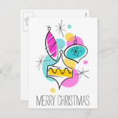 Cartes Pour Fêtes Annuelles Arbre rétro Baubles Groupe Noël vertical (Devant / Derrière)