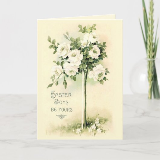Cartes Pour Fêtes Annuelles Arbre Rose de Pâques (Devant)