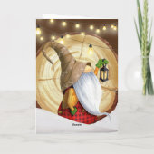 Cartes Pour Fêtes Annuelles Arbre rustique, Neige, Lumière Noël (Dos)