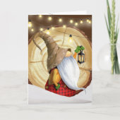 Cartes Pour Fêtes Annuelles Arbre rustique, Neige, Lumière Noël (Devant)