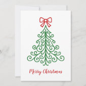 Cartes Pour Fêtes Annuelles Arbre simple avec bow Noël moderne (Devant)