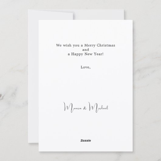 Cartes Pour Fêtes Annuelles Arbre simple noir blanc boho Noël (Dos)