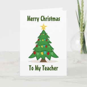 CARTES POUR FÊTES ANNUELLES ARBRE SPÉCIAL POUR **ENSEIGNANT** À NOËL