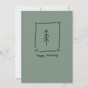 Cartes Pour Fêtes Annuelles Arbre vert encadré