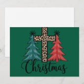 Cartes Pour Fêtes Annuelles Arbres de Noël à croix de léopard chrétiens  (Devant / Derrière)