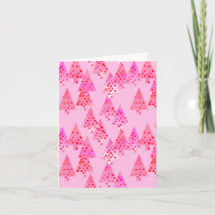 Cartes Pour Fêtes Annuelles Arbres de Noël à fleurs modernes - rose pastel