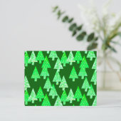 Cartes Pour Fêtes Annuelles Arbres de Noël à fleurs modernes - vert de pin (Debout devant)