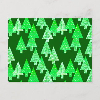 Cartes Pour Fêtes Annuelles Arbres de Noël à fleurs modernes - vert de pin
