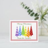 Cartes Pour Fêtes Annuelles Arbres de Noël arc-en-ciel (Debout devant)