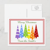 Cartes Pour Fêtes Annuelles Arbres de Noël arc-en-ciel (Devant / Derrière)