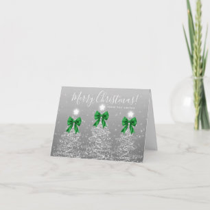 Cartes Pour Fêtes Annuelles Arbres de Noël argentés de fêtes Vert