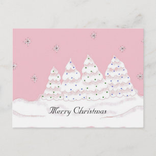 Cartes Pour Fêtes Annuelles Arbres de Noël blancs rêveurs