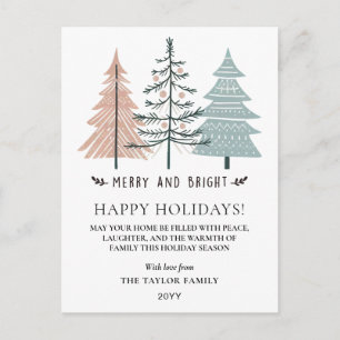 Cartes Pour Fêtes Annuelles Arbres de Noël Bohème Minimaliste Gai et Lumineux