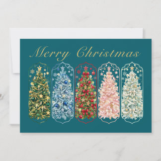 Cartes Pour Fêtes Annuelles Arbres de Noël Colorés Photo de Noël