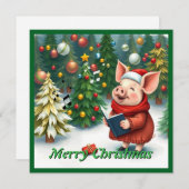 Cartes Pour Fêtes Annuelles Arbres de Noël Contemporains Tendance Chanteurs (Devant / Derrière)