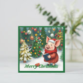 Cartes Pour Fêtes Annuelles Arbres de Noël Contemporains Tendance Chanteurs (Debout devant)