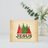 Cartes Pour Fêtes Annuelles Arbres de Noël de Jésus (Debout devant)