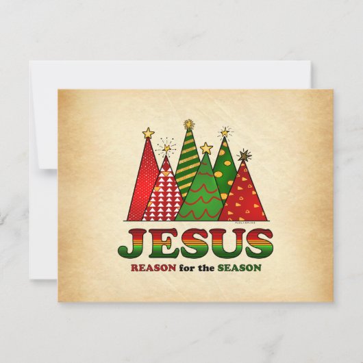 Cartes Pour Fêtes Annuelles Arbres de Noël de Jésus (Devant)