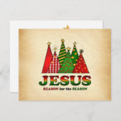 Cartes Pour Fêtes Annuelles Arbres de Noël de Jésus (Devant / Derrière)