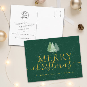 Cartes Pour Fêtes Annuelles Arbres de Noël de société Logo d'entreprise