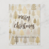 Cartes Pour Fêtes Annuelles Arbres de Noël en argent d'or (Devant)