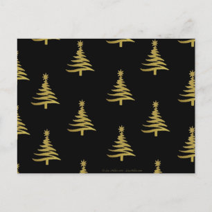 Cartes Pour Fêtes Annuelles Arbres de Noël en or sur noir