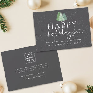 Cartes Pour Fêtes Annuelles Arbres de Noël Entreprise Moderne Logo de la Socié