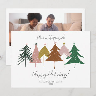 Cartes Pour Fêtes Annuelles Arbres de Noël festifs minimalistes Photo