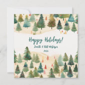 Cartes Pour Fêtes Annuelles Arbres de Noël Forêt rustique (Devant)