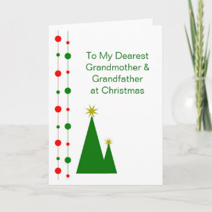 Cartes Pour Fêtes Annuelles Arbres de Noël Grand-parents Noël