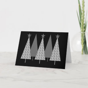 Cartes Pour Fêtes Annuelles Arbres de Noël - Gris Ribbon Cancer du cerveau