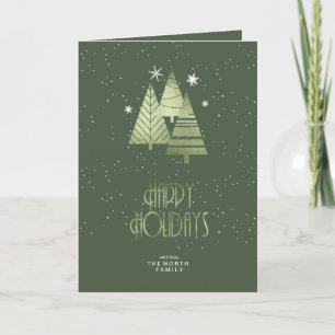Cartes Pour Fêtes Annuelles Arbres de Noël Joyeuses Fêtes Vert ID863