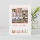 Cartes Pour Fêtes Annuelles Arbres de Noël joyeux Cosy 4 Photo (Debout devant)