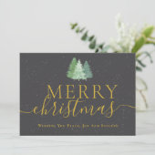 Cartes Pour Fêtes Annuelles Arbres de Noël Joyeux Noël Logo d'entreprise Écrit (Debout devant)
