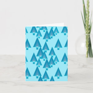 Cartes Pour Fêtes Annuelles Arbres de Noël métalliques modernes - bleu ciel