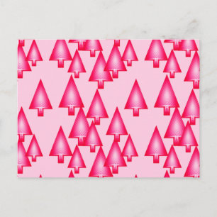 Cartes Pour Fêtes Annuelles Arbres de Noël métalliques modernes - rose fuchsia
