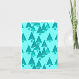 Cartes Pour Fêtes Annuelles Arbres de Noël métalliques modernes - turquoise