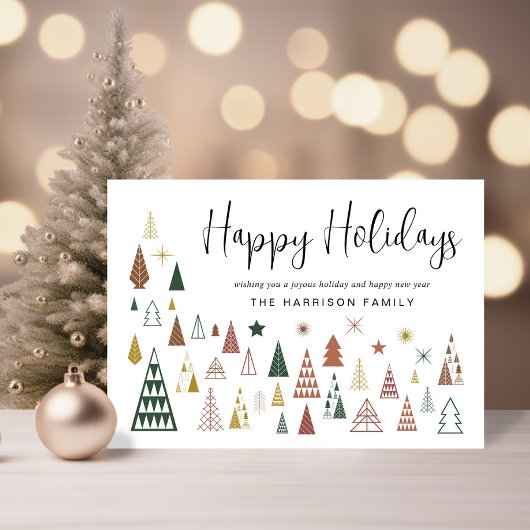 Cartes Pour Fêtes Annuelles Arbres de Noël modernes minimes