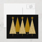 Cartes Pour Fêtes Annuelles Arbres de Noël - Ruban d'or (Devant / Derrière)