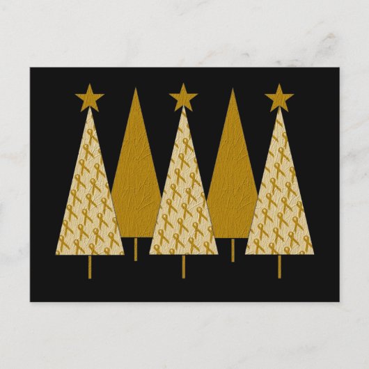 Cartes Pour Fêtes Annuelles Arbres de Noël - Ruban d'or (Devant)