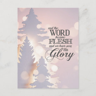 Cartes Pour Fêtes Annuelles Arbres de Noël simples Bible chrétienne Verse